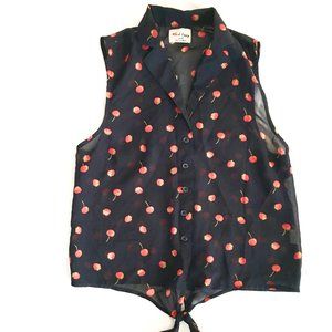 strawberry patterned button down